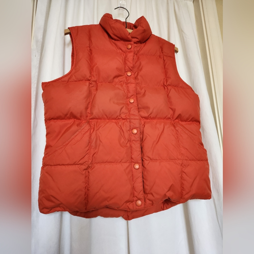 Land’s End Puffer Vest – Bright Orange – Women M